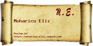 Moharics Eliz névjegykártya